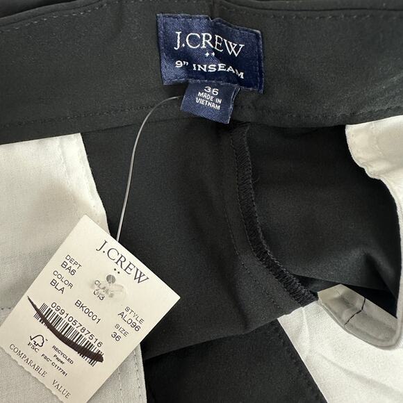 J.Crew 9" Tech Short Stretch UPF Moisture Wicking Mens Casual Black W 36 NWT - Picture 8 of 11
